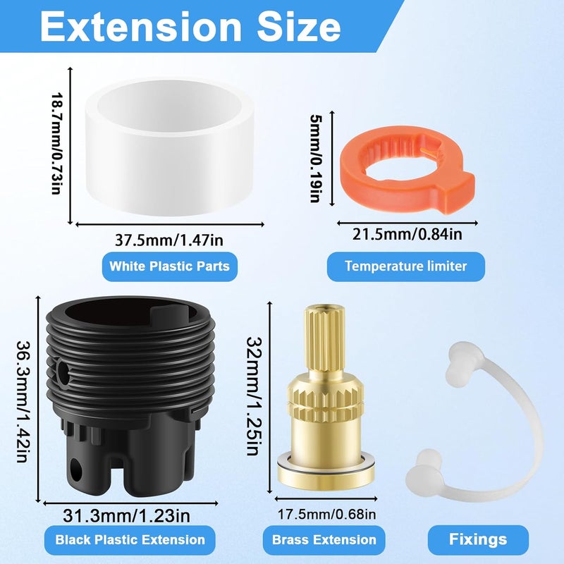 Edifla 10350-NA Extension Deep Rough Kit Compatible with Kohler GP800881, K-8305 and K-28305 Cartridge, Shower Valve Extension Kit Depth by 3/4", for Rite-Temp Shower Valves - Image 2